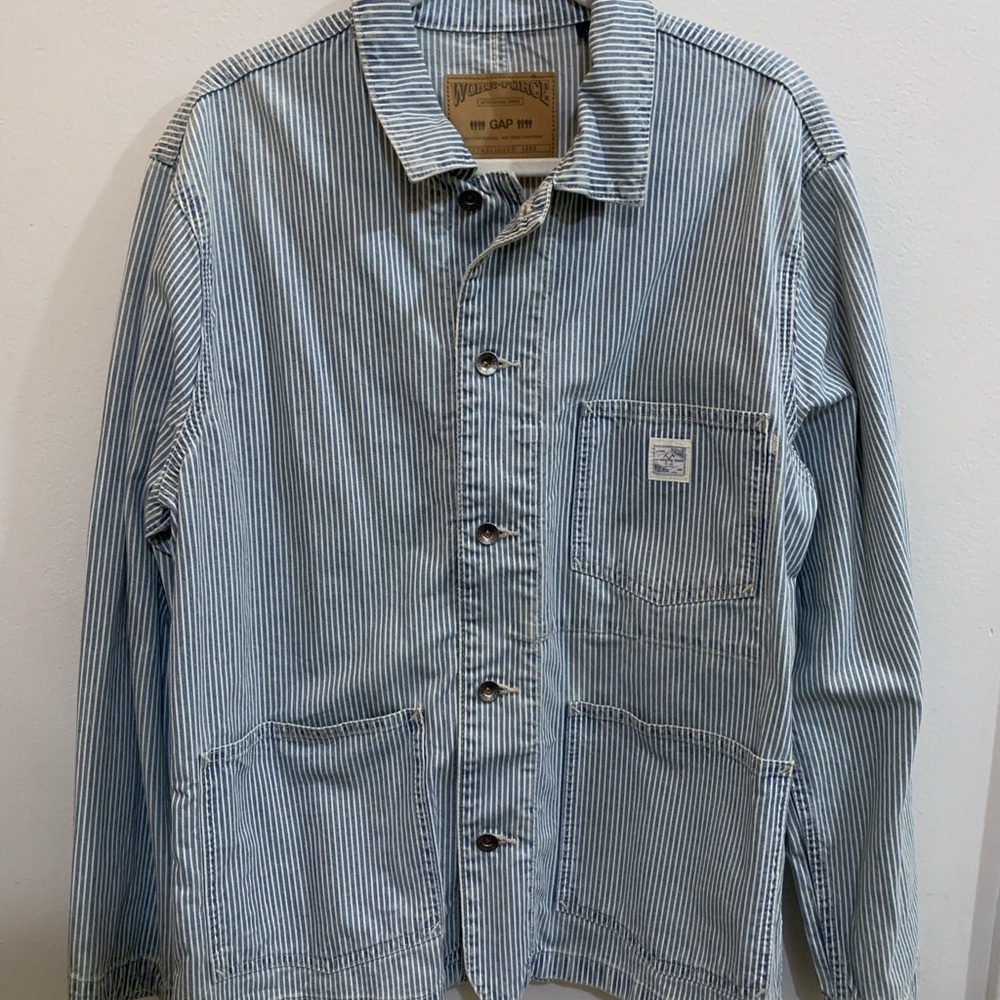 GAP railroad striped utility chore jacket